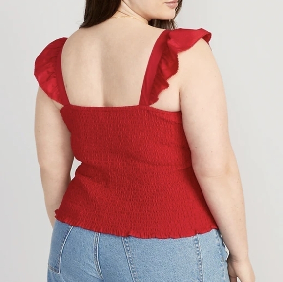 XXL - Old Navy | Fitted Ruffle-Strap Smocked Cropped Top - Picture 2 of 2